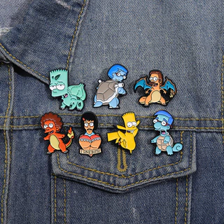 Anime Simpsons Linked Pokémon Broche De Esmalte Acessórios De Moda Jóias De Presente Para Amigos