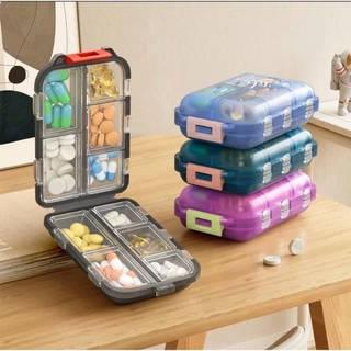 para pílulas, Estojo organizador portátil de comprimidos, caixa de vitaminas para tablet de viagem, com 10 compartimentos para diferentes medicamentos/Porta Comprimidos / Organizadores Para Comprimidos em Oferta na Shopee