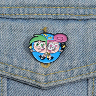 Desenho Animado O Broche Dos Pais Fairly Odd Cosmo E Wanda Metal Badge Backpack Acessórios Pin Jewelry Gift