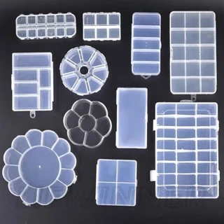 Sfsese-Plástico-Caixa Organizadora Transparente Grades Flip Quadrada Com Divisórias-Acessórios Para Jóias De Bricolagem-Multiuso-Portátil-Recipiente Armazenamento De Contas-Ajustável em Oferta na Shopee