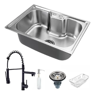 Cuba Cozinha Acessórios Torneira Monocomando Gourmet Inox Preto