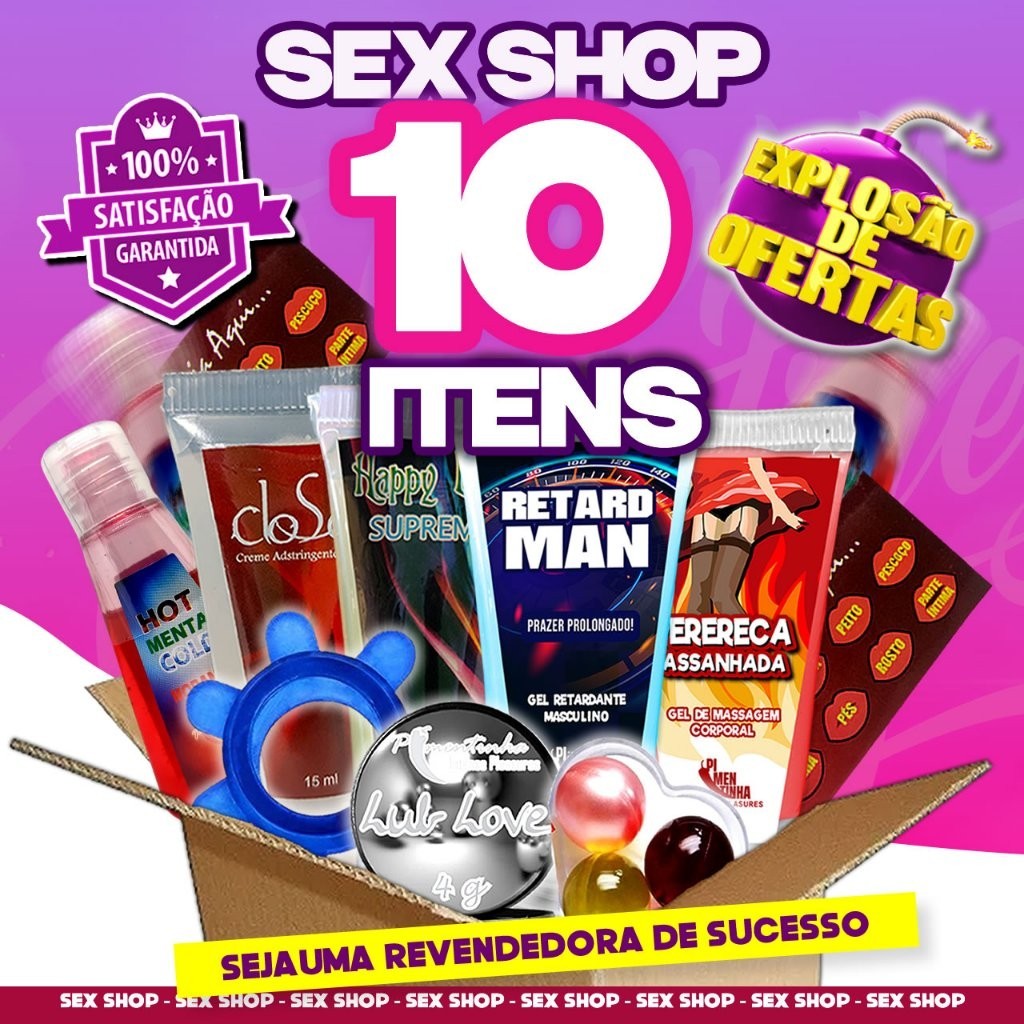 Sex Shop Kit 10 Produtos Eróticos Sexy Shop Brinquedos Sexuais