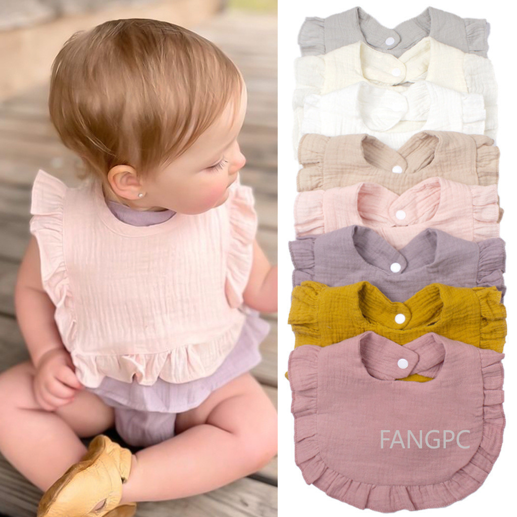 Adoráveis Baby Drool Bibs Com Laço , Gaze De Algodão Respirável , Perfeito Para Bebês Dentição