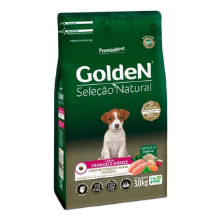 Golden Seleção Natural Cães Filhotes Frango Mini Bits 3kg
