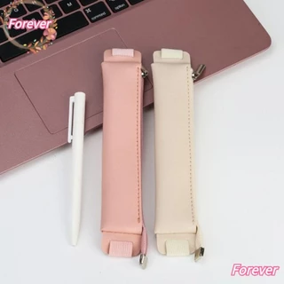 OF Reunião Do Escritório De Lápis Porta Caneta Elástica Pu Leather Buckle Pen Holder