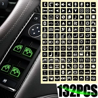 132 Pcs/Set Etiqueta De Interruptor De Balancim De Caminhão Em PVC-Acessórios De Estilo De Carro-Adesivos De Botões De Painel De Instrumentos-Adesivo Luminoso Interior