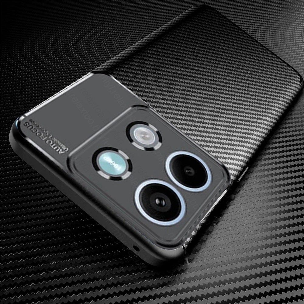 Textura De Fibra De Carbono Capa Traseira De Silicone Macia Para Redmi Note 13 Pro Plus + 5G De Borracha À Prova De Choque Coque On Redmy Note13 4G