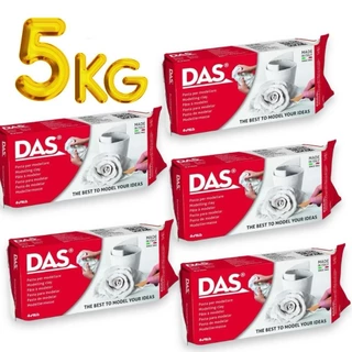 kit Massa Modelar Cerâmica Fria DAS Escultura Branca 5kg
