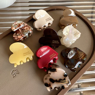 3,5cm Pequenos Grampos De Cabelo Em Acetato Para Caranguejos Meninas Bonitas Versão Requintada Gold Label Heart Hairclips for Women Kids Hair Accessories