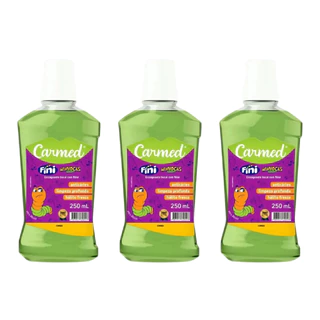 Kit 3 Unidades -Enxaguante Bucal Fini Minhocas 250ml Carmed em Oferta na Shopee