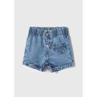 Shorts Jeans Infantil Menina Toddler Com Bolso Coração Hering Kids