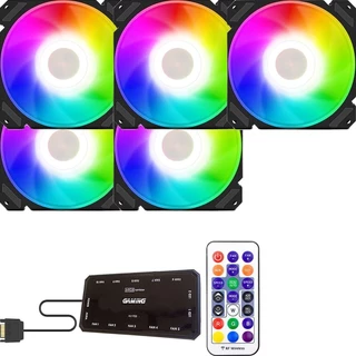 Kit 5 Cooler Fan 120mm Rgb Ventoinha + Controladora + Controle