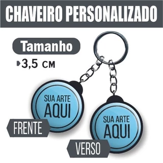 5 Chaveiros Personalizados 3,5cm Chaveiro personalizado Dupla face Chaveiro Bottton