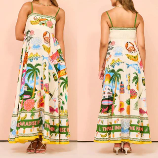 Novo vestido de algodão sem mangas com estampa de grafite para mulheres sexy (2477)