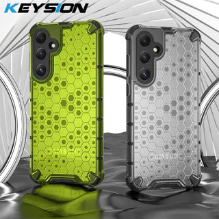 KEYSION Capa Da Armadura À Prova De Choque Para Samsung A55 5G A35 A25 A15 A05 Silicone + PC Do Telefone Em Favo De Mel Transparente Galaxy A05S