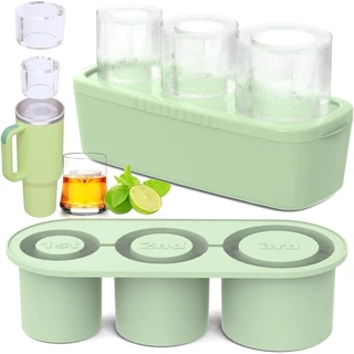 Bandeja De Cubos De Gelo Para Copo , Cilindro De Silicone Molde Com Tampa E Caixa Congelador , Bebida Gelada , Suco , Whiskey , Coquetel , Presentes De Verão
