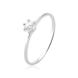 Anél prata 925 solitário zircônia 3mm - Prata legitima
