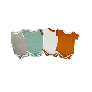 Kit 5 pçs Body manga curta bebê minimalista unissex malha 100% algodão