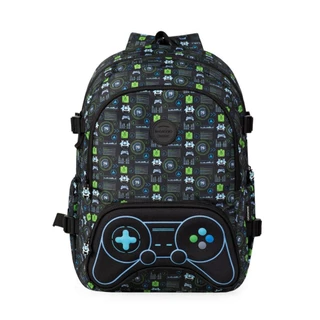 Mochila Escolar Infantil Masculina Video Game Preta