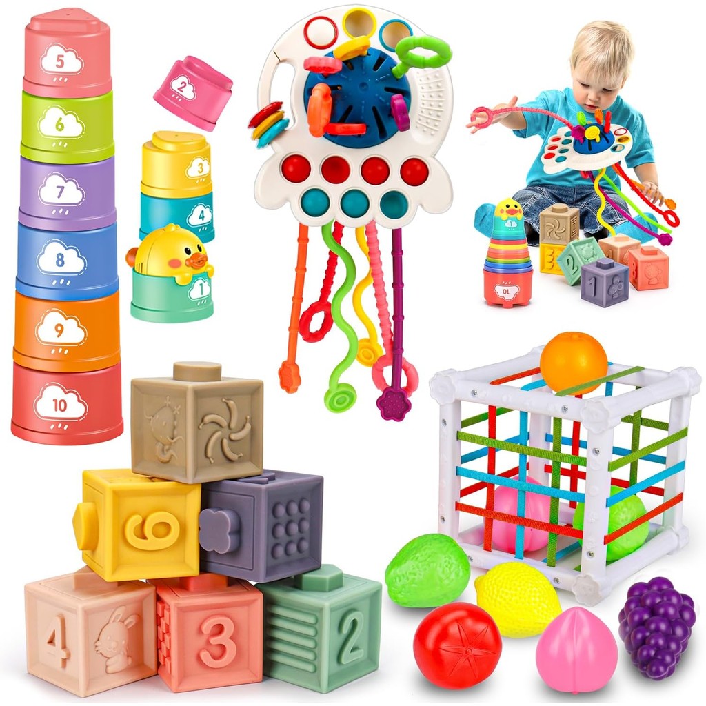 Brinquedos Para Bebês De 6 A 12 Meses , Montessori Blocos E Copos De ...