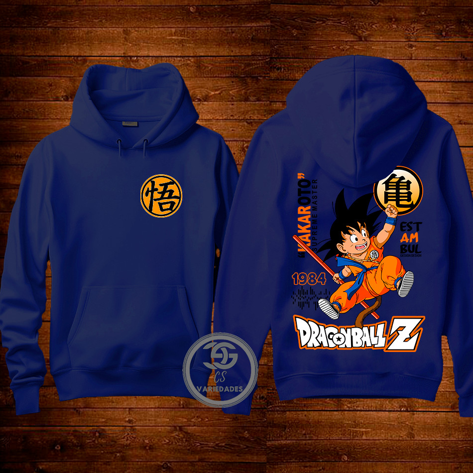 Moletom Dragon Ball Z Goku Anime Desenho Estampa Frente e costas