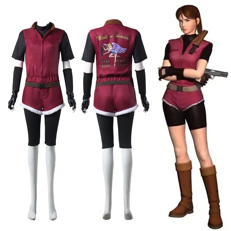 Claire Redfield Cosplay Trajes Jogo Biohazard ResidentHalloween Carnaval Traje Para Mulheres