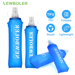 NEWBOLER 250ml 500ml Frasco De Silicone Dobrável Água Macia Esportiva Corrida Ao Ar Livre