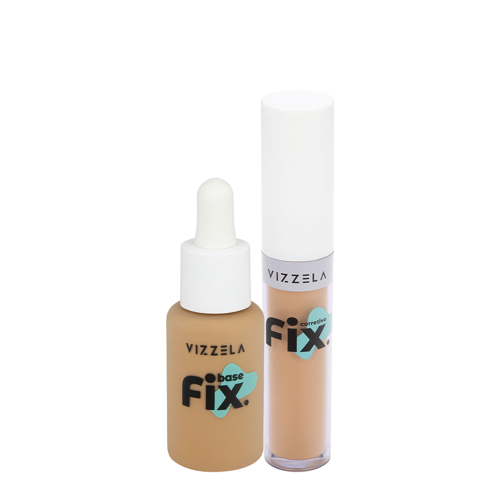 Kit Vizzela Fix Cor 7 Base Corretivo (2 produtos) | Shopee Brasil