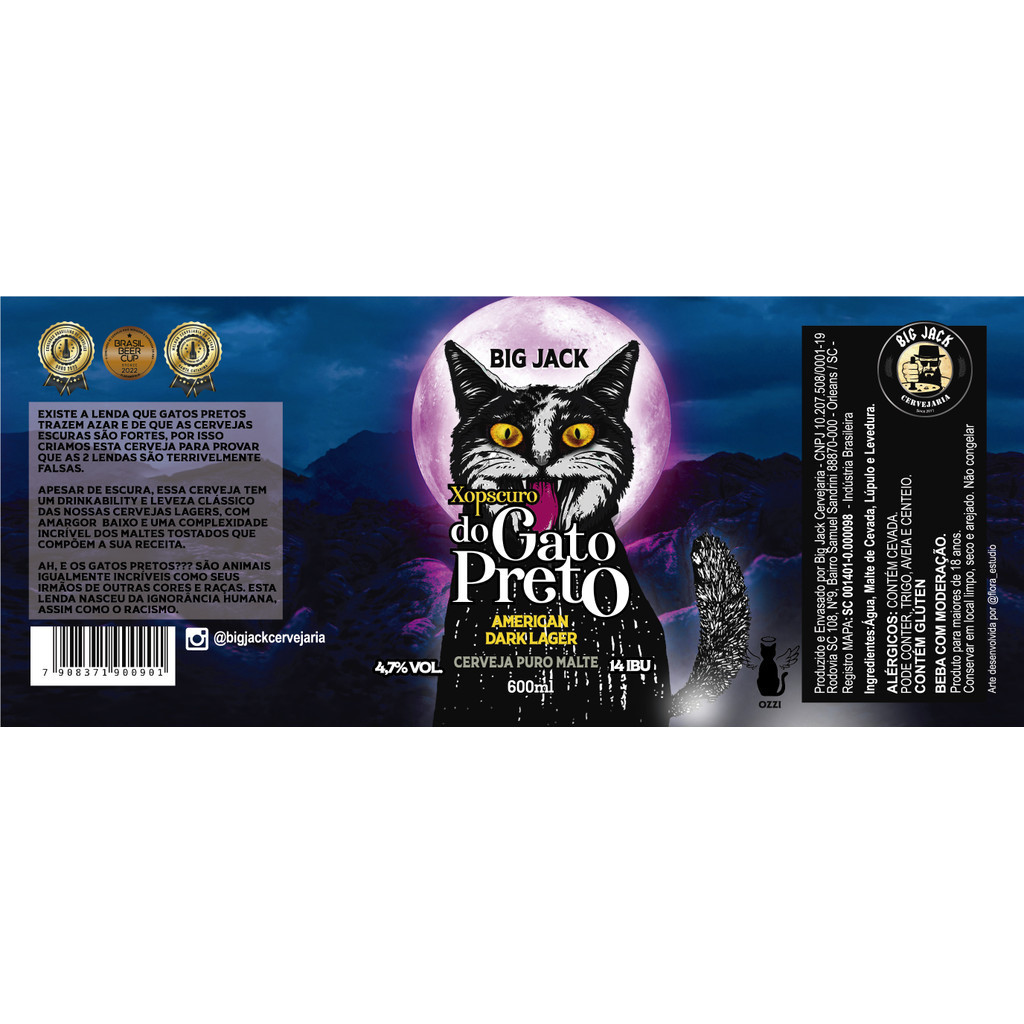 Cerveja Big Jack Xopscuro do Gato Preto Dark Lager 600ml