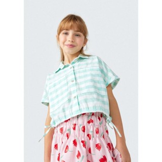 Camisa Cropped Infantil Menina Manga Curta Xadrez Hering Kids