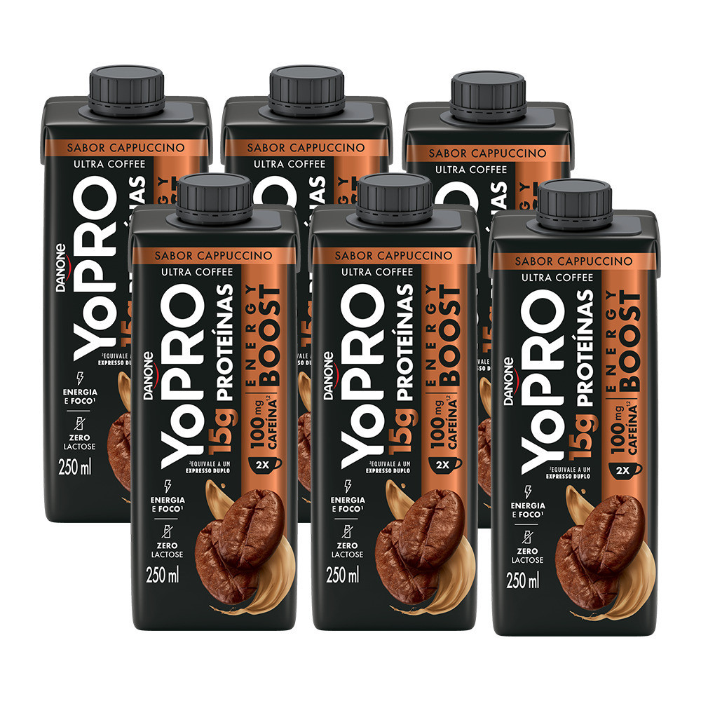 Pack 6 unidades YoPRO Energy Boost Cappucino 15g proteínas 250ml ...