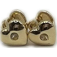 Brinco Semijóia Coração com Zirconia Banhado Ouro