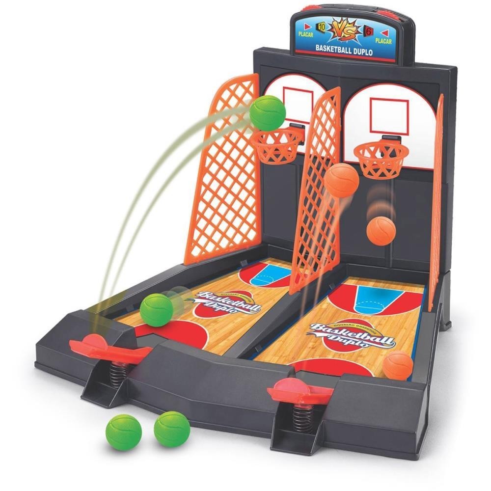 Jogo de Basquete Duplo Infantil Brinquedo Basketball Braskit | Shopee ...