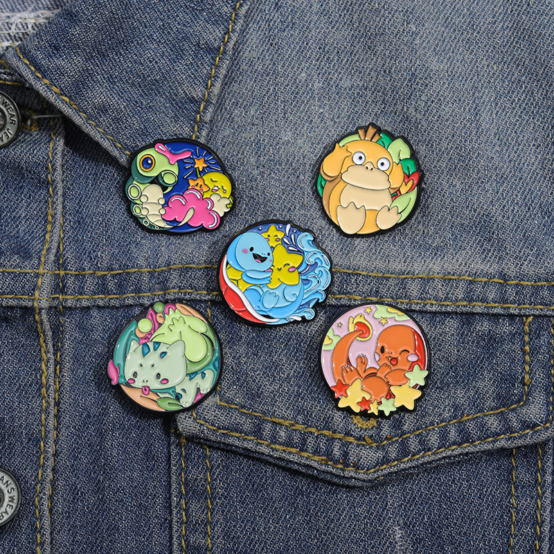 Anime Pokémon Broche De Esmalte Starry Sky Wave Mochila Crachá Vestuário Acessórios Jóias De Presente Para Amigos