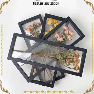 LO Frame Caixa De Armazenamento , Moldura Quadrada Transparente Faça-Você-Mesmo Preto Branco Decoração Da Parede Casa Flor Seca