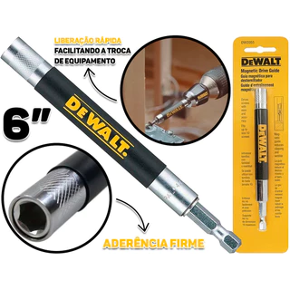 Extensão Adaptador Magnético Para Brocas Parafusadeira Com Guia Profissional Dewalt