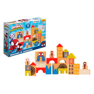 Brincando de Engenheiro Spidey 70 Peças Desenvolve a Coordenação Motora Xalingo - 17710