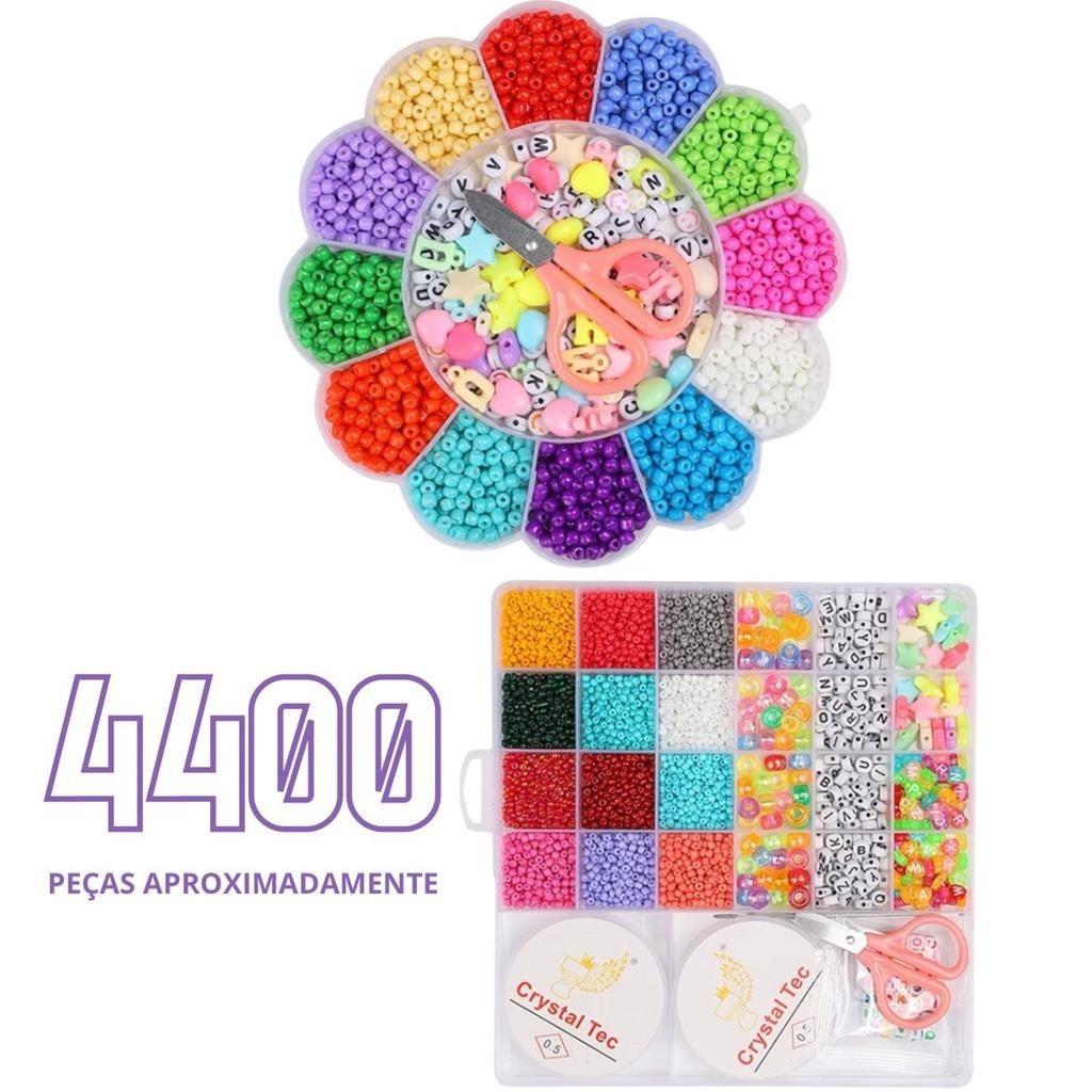 KIT Micangas Gigante P/ Fazer Pulseiras 4400 Pcs Infantil