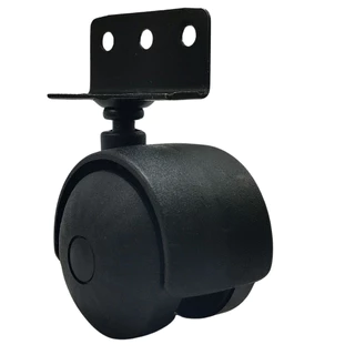 Rodizio rodinha para moveis giratório 40mm perfil l 16mm preto 4 peças
