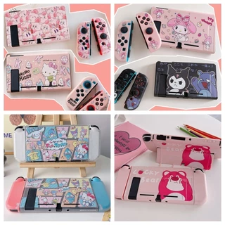 Capa Protetora De Interruptor Macia TPU Slim Para Nintendo Switch v1 v2/OLED Console Joy-Con Sanrio Kuromi kirby Anti-Riscos À Prova De Choque