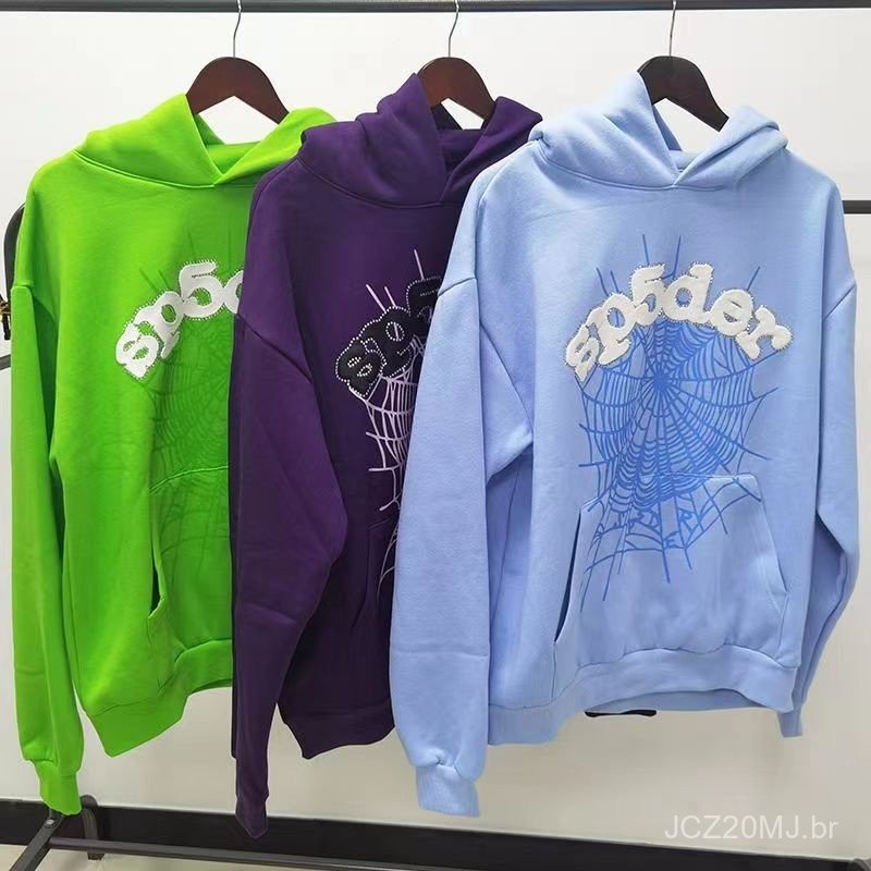 Moletom Sp5der Original de Alta Qualidade e Pesado 450G com Capuz