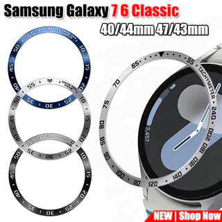 Capa De Anel De Moldura De Aço Inoxidável Para Samsung Galaxy Watch 7 6 44mm 40mm Protetora De Metal 6Classic 47mm 43mm