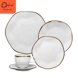 Jogo de Jantar de 30 Peças em Porcelana Ryo Maresia Oxford Mesa Posta
