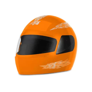 Capacete Fechado Pro Tork Laranja Com Viseira Transparente Resistente Confortavel Diversos Tamanhos