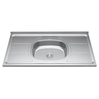 Pia de Cozinha Com Cuba e Válvula Bali 100cm Aço Inox - Ghel Plus
