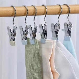 Kit 3 Cabides De Inox Com Presilha Para Calça Meia Roupas Organização Armário Guarda Roupa Lavanderia