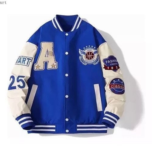 Casaco de estudante americano com uniforme de beisebol retro 646