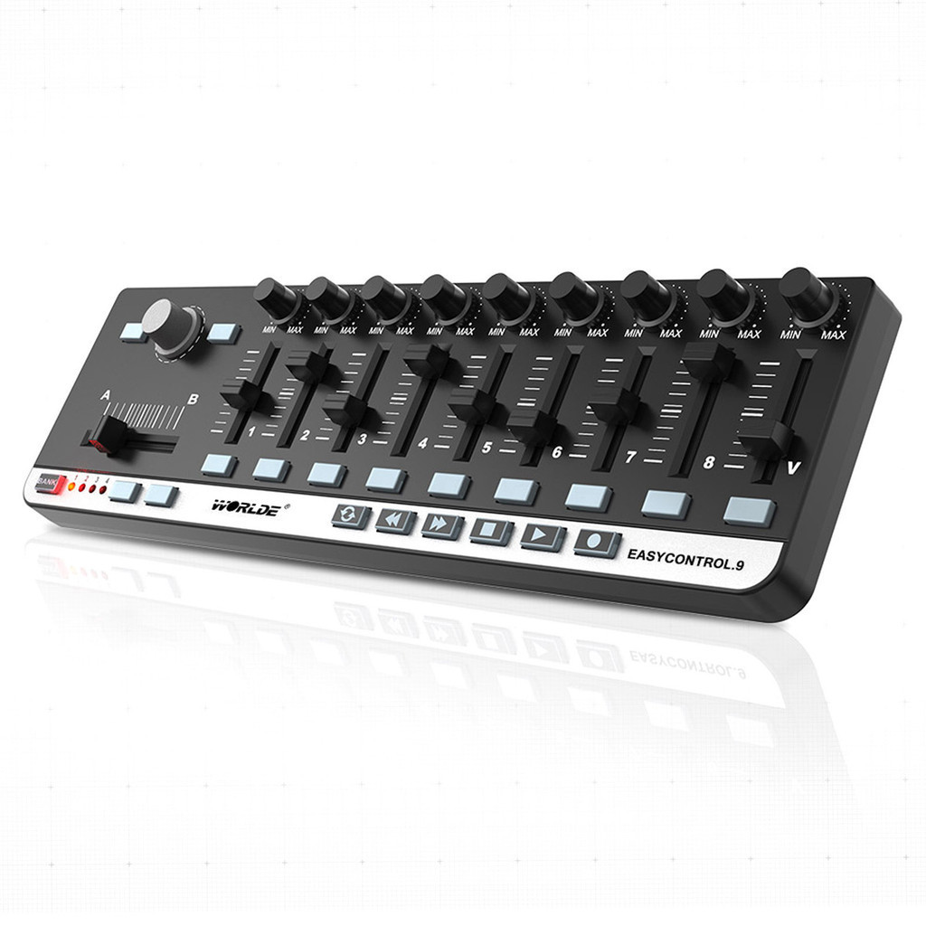 WORLDE EasyControl . 9 Mini USB 9 Portátil Controle De Linha Fina MIDI Controlador