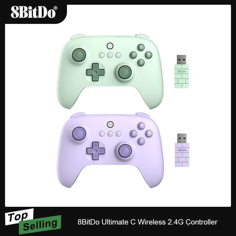 8BitDo Ultimate C Controlador De Jogos Sem Fio Bluetooth 2.4G Gamepad Joystick Para PC Windows 10 11 Deck De Vapor Raspberry Pi Android