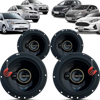 Kit Alto Falantes Dianteiros e Traseiros Ford Fiesta 2003 até 2019 - Hurricane Aurum 480w